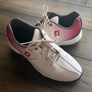 FootJoy Boys White & Red Golf Shoes
